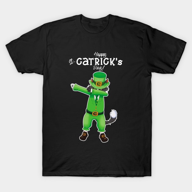 St Patrick's Day with Cat Tricks T-Shirt by TonTomDesignz